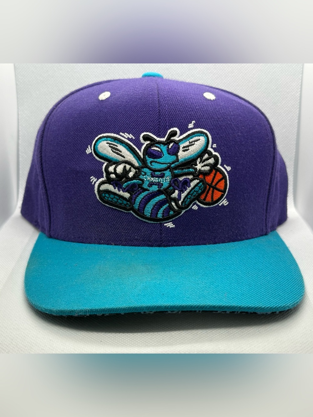 Charlotte Hornets Mitchell & Ness Snapback Hat Purple/Blue NBA Hardwood Classics